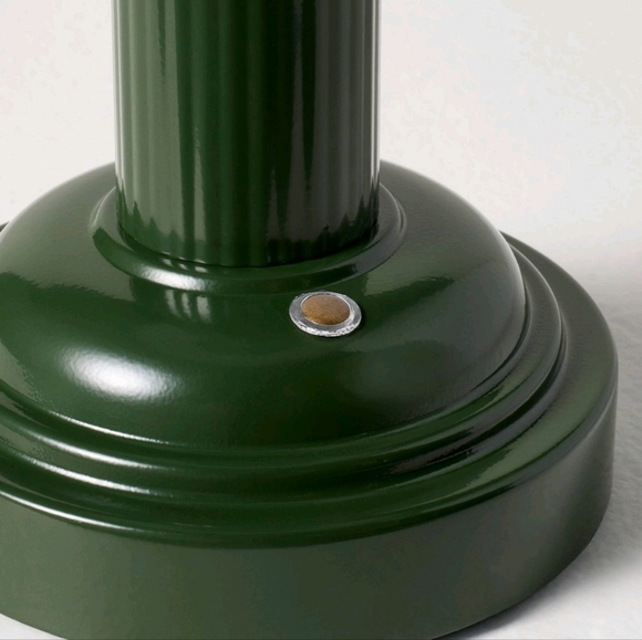 Hearth and Hand Fluted Library Table Lamp Rechargeable Green Metal - Picture 4 of 12